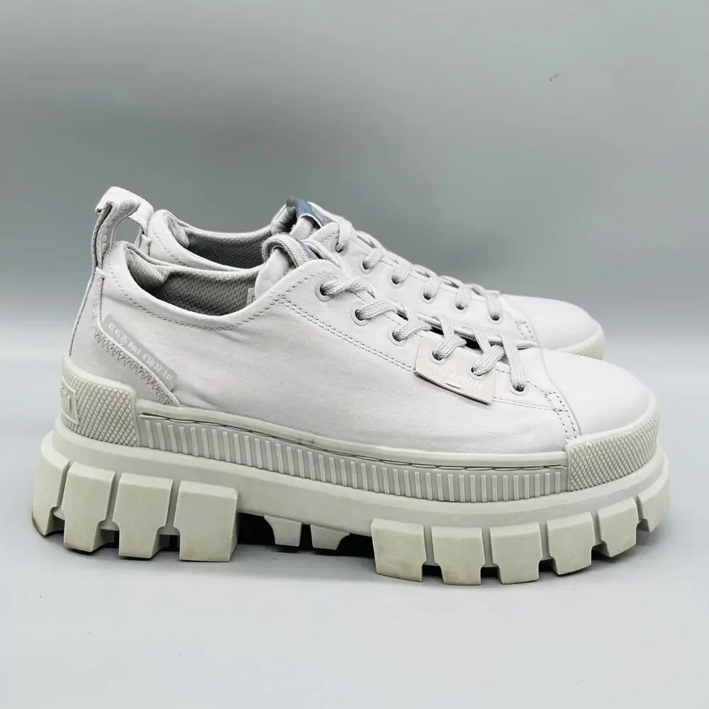 Palladium Shoes Womens 6.5 Gray Canvas Chunky Lug Platform Sneakers Comfort
